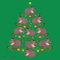 Moo Deng Christmas Tree Funny Christmas Cute Moo Deng Women's T-Shirt thumb 6