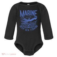 Marine Diving Club Deep Sea Fishing 1986 Baby Long Sleeve Bodysuit thumb 0