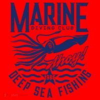 Marine Diving Club Deep Sea Fishing 1986 Santa Hat thumb 1