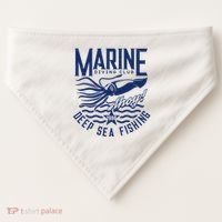 Marine Diving Club Deep Sea Fishing 1986 USA-Made Doggie Bandana thumb 0