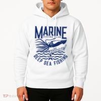 Marine Diving Club Deep Sea Fishing 1986 Hoodie thumb 2