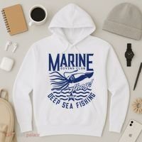 Marine Diving Club Deep Sea Fishing 1986 Hoodie thumb 3