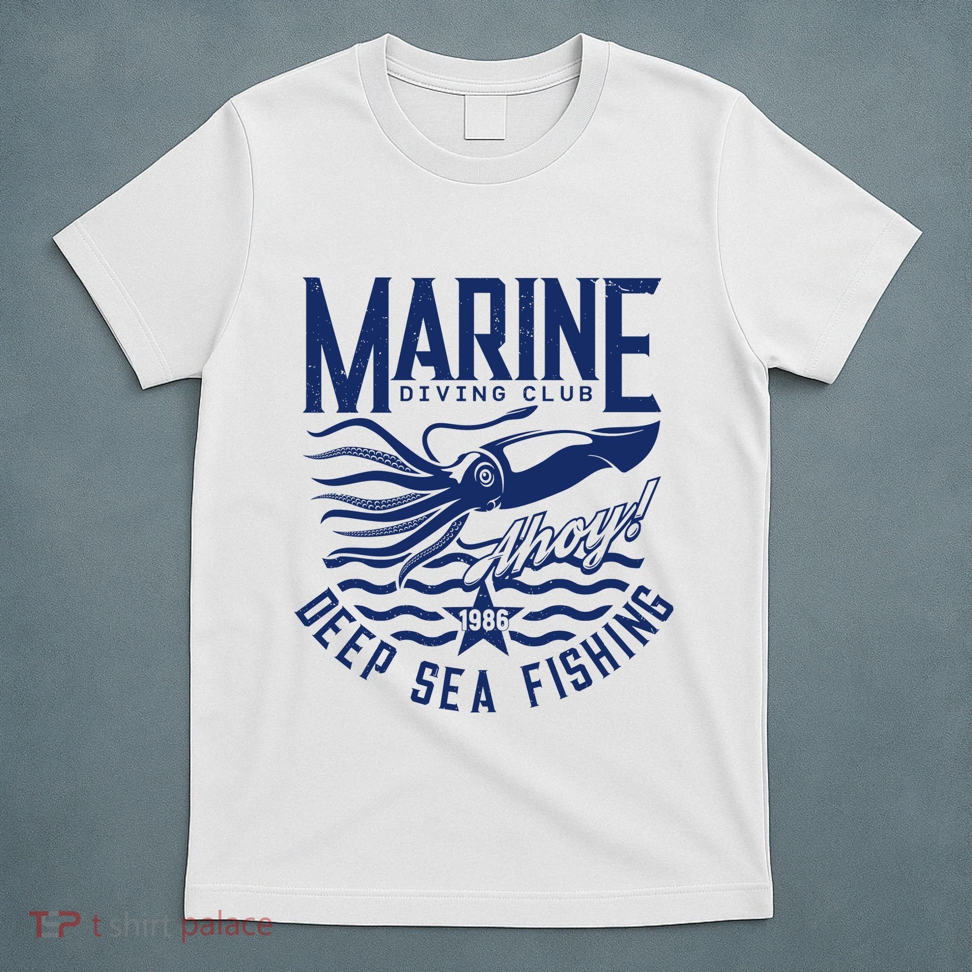 Marine Diving Club Deep Sea Fishing 1986 T-Shirt