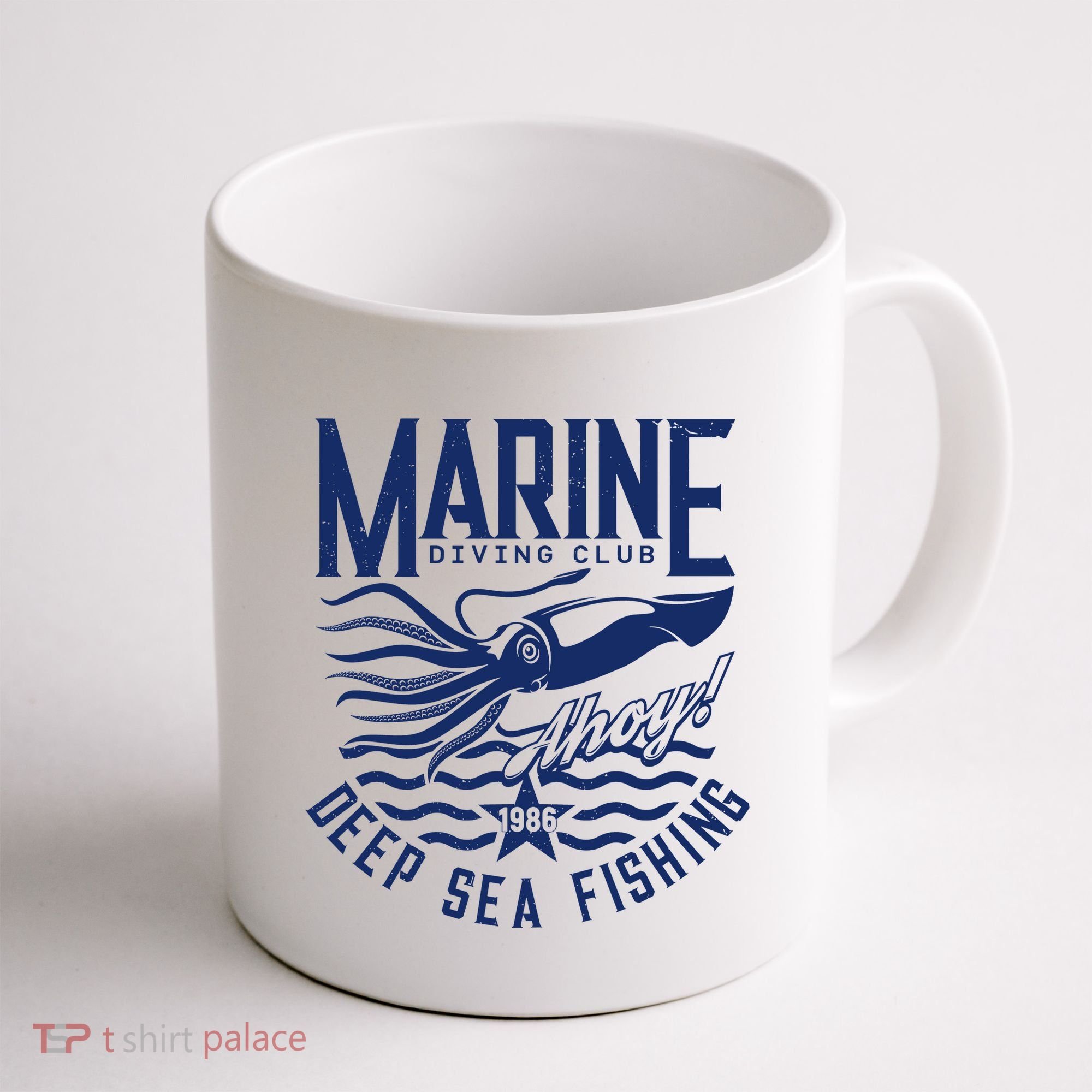 Marine Diving Club Deep Sea Fishing 1986 Coffee Mug