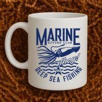 Marine Diving Club Deep Sea Fishing 1986 Coffee Mug thumb 2