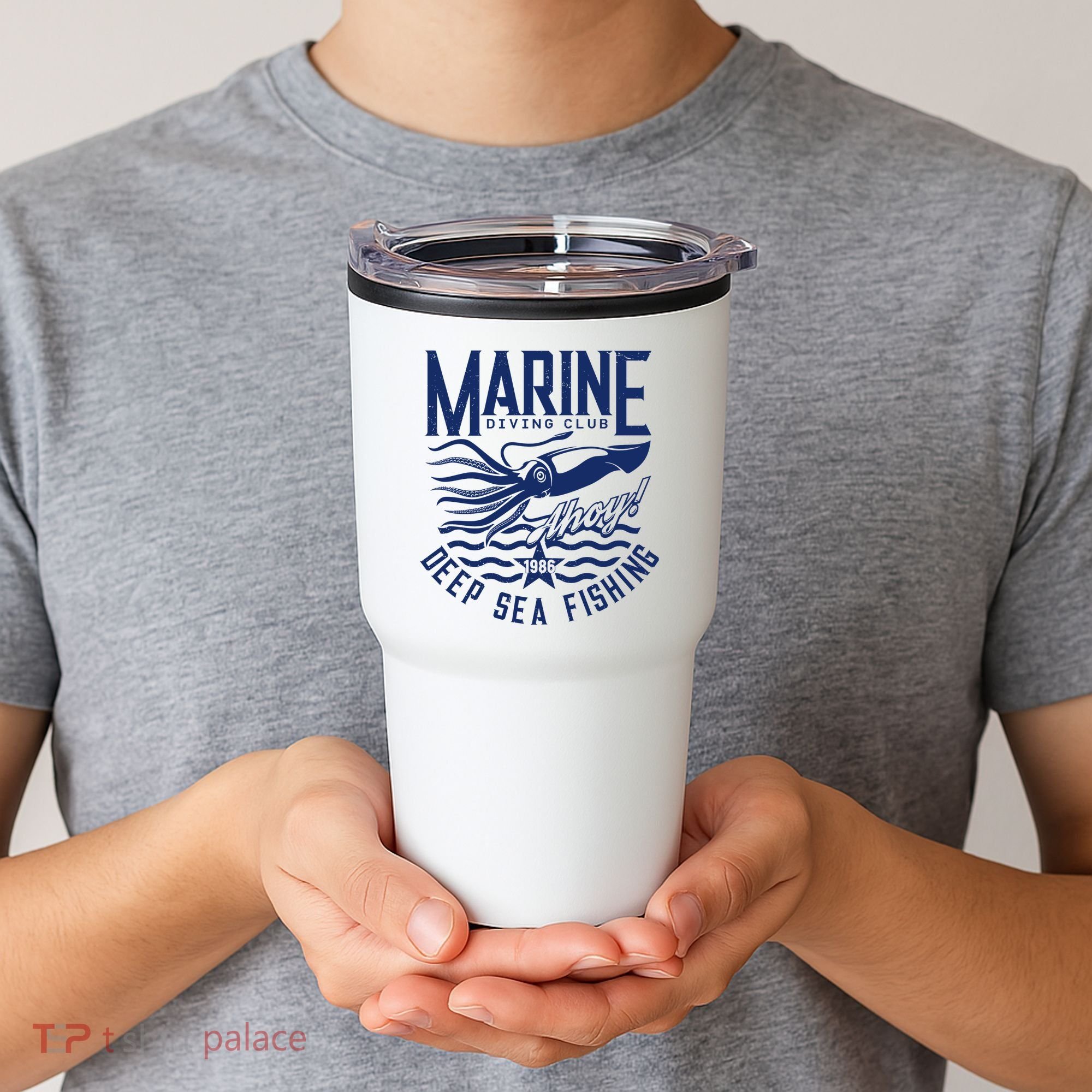 Marine Diving Club Deep Sea Fishing 1986 Tumbler