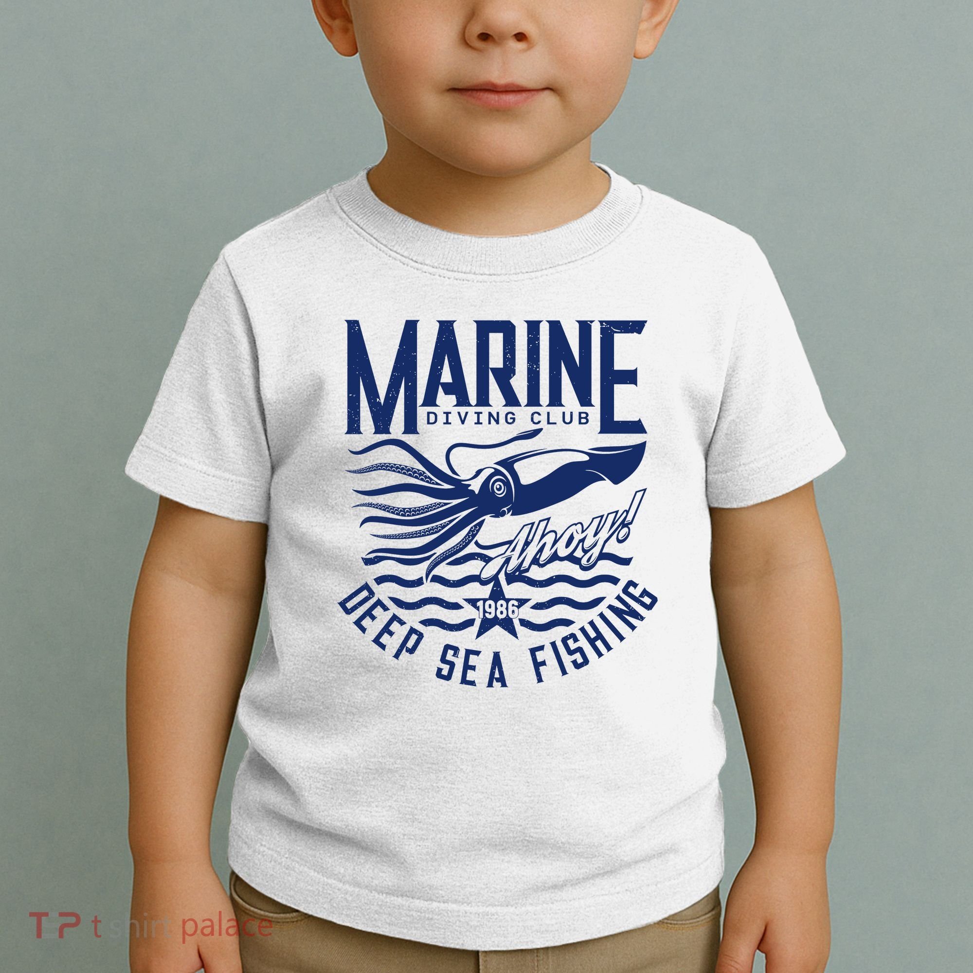 Marine Diving Club Deep Sea Fishing 1986 Toddler T-Shirt