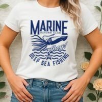 Marine Diving Club Deep Sea Fishing 1986 Women's T-Shirt thumb 2