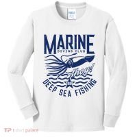 Marine Diving Club Deep Sea Fishing 1986 Kids Long Sleeve Shirt thumb 0