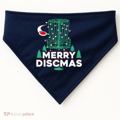 Merry Discmas Disc Golf Frisbee Christmas Xmas Funny USA-Made Doggie Bandana