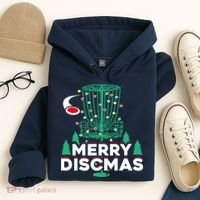Merry Discmas Disc Golf Frisbee Christmas Xmas Funny Hoodie thumb 4