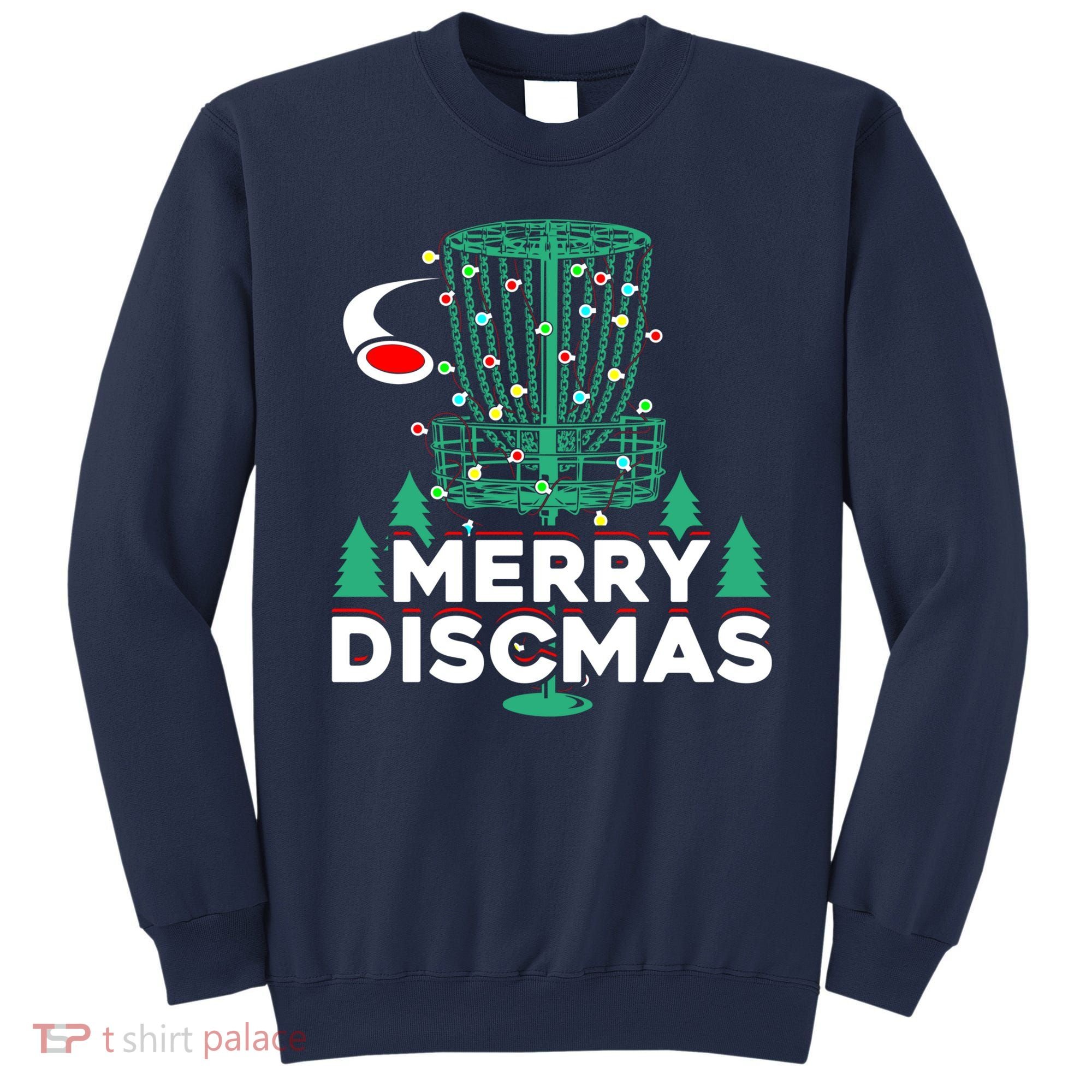Merry Discmas Disc Golf Frisbee Christmas Xmas Funny Sweatshirt