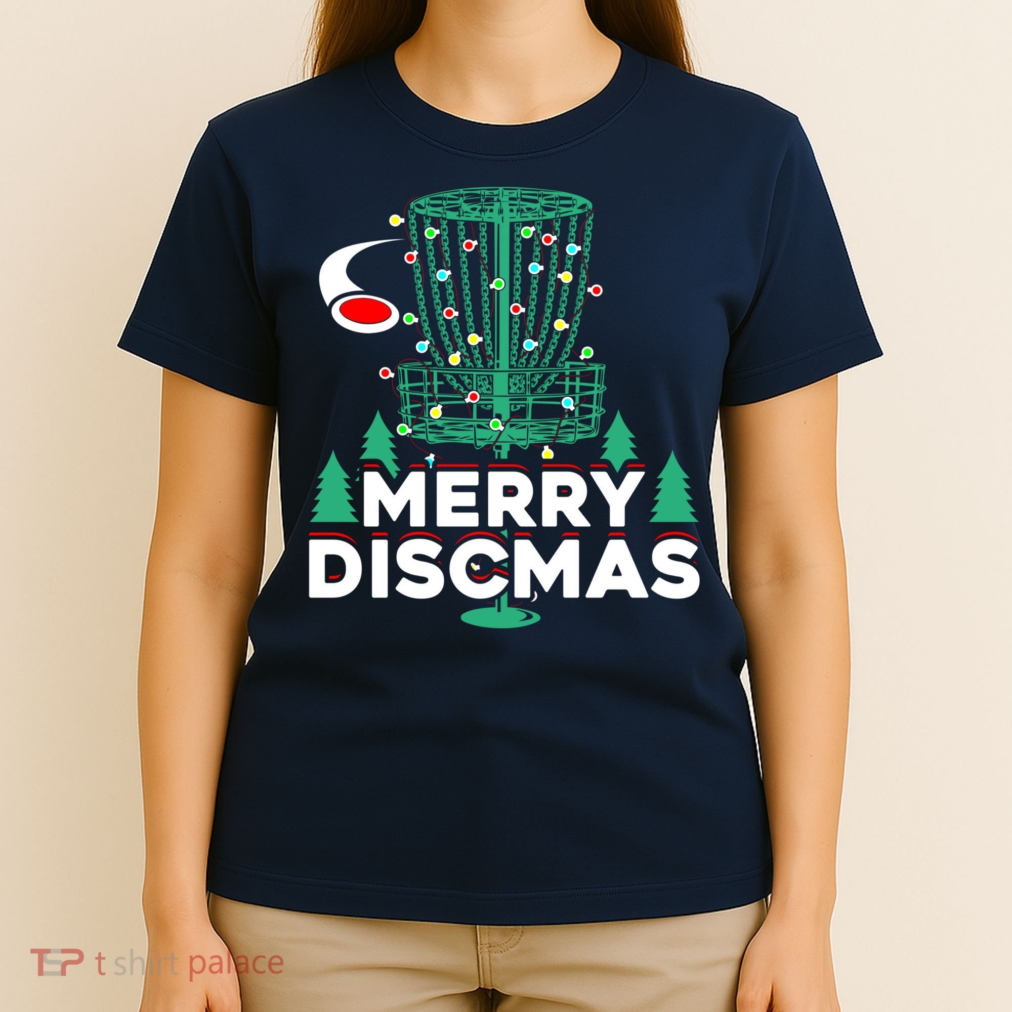 Merry Discmas Disc Golf Frisbee Christmas Xmas Funny T-Shirt