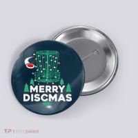 Merry Discmas Disc Golf Frisbee Christmas Xmas Funny Button thumb 0