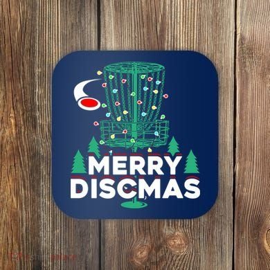 Merry Discmas Disc Golf Frisbee Christmas Xmas Funny Coaster