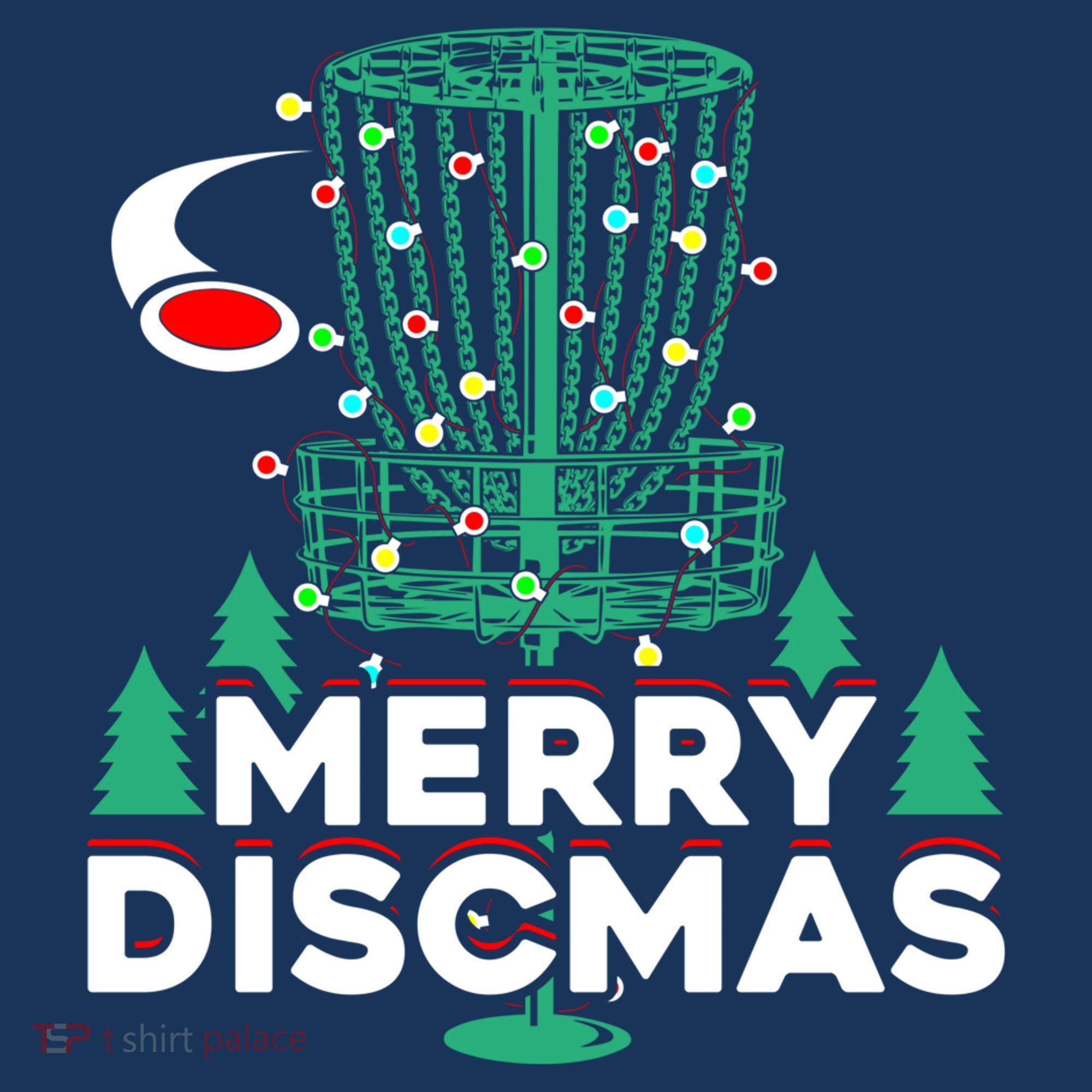 Merry Discmas Disc Golf Frisbee Christmas Xmas Funny Polo