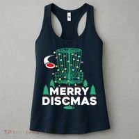 Merry Discmas Disc Golf Frisbee Christmas Xmas Funny Women's Tank Top thumb 3