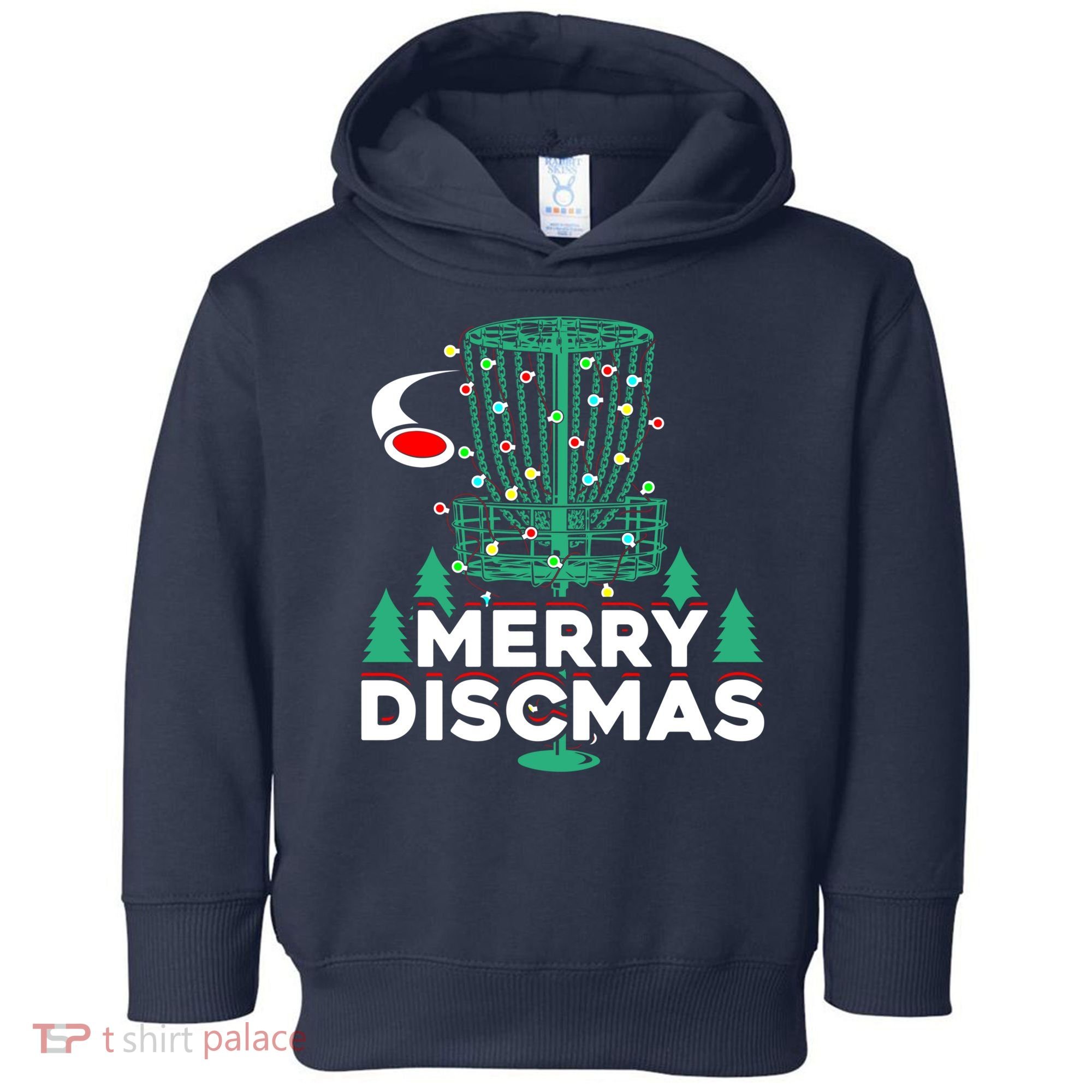 Merry Discmas Disc Golf Frisbee Christmas Xmas Funny Toddler Hoodie