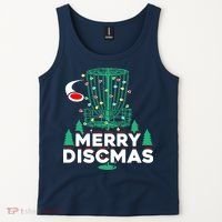 Merry Discmas Disc Golf Frisbee Christmas Xmas Funny Tank Top thumb 2