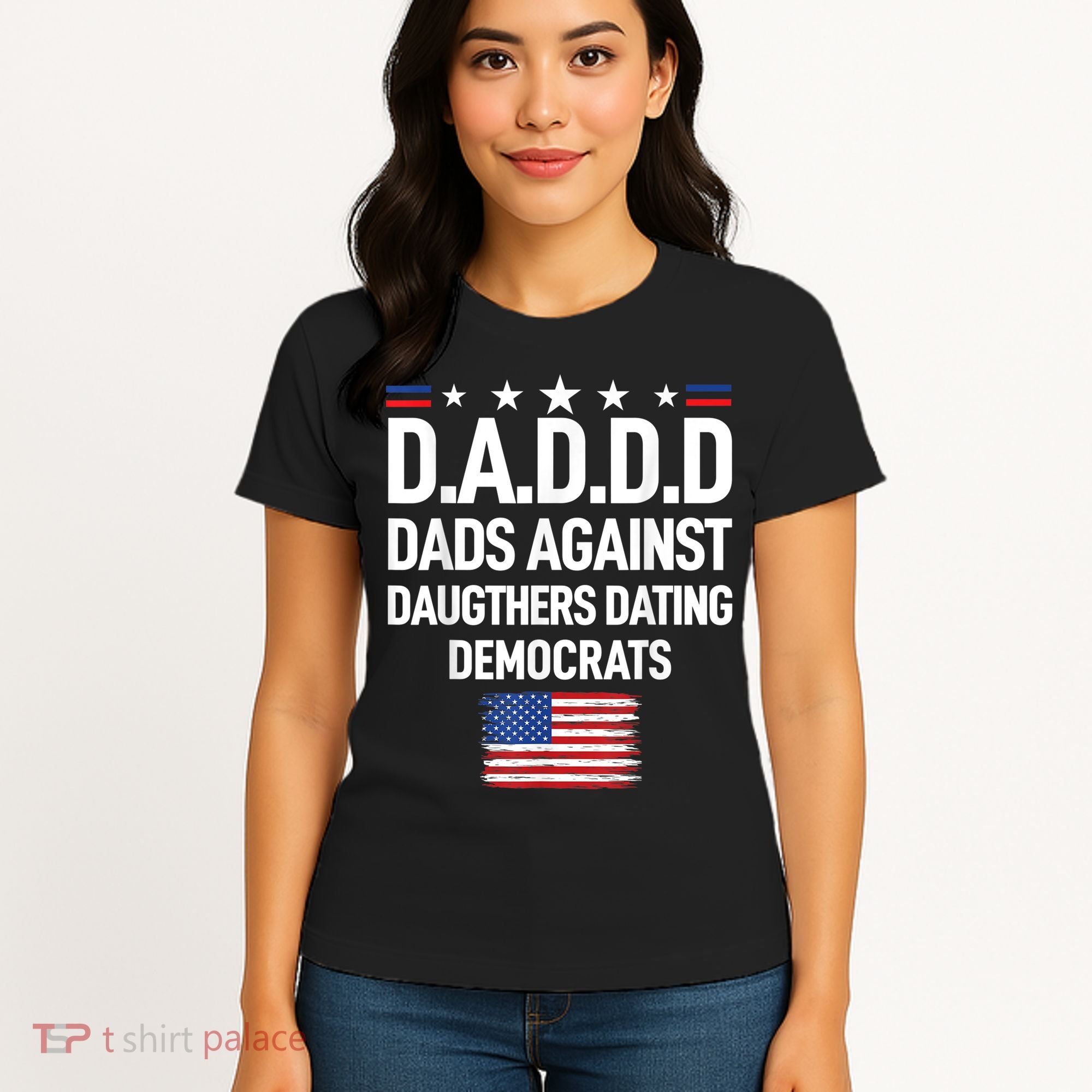 Mens Daddd Dads Against Daughters Dating Democrats Women's T-Shirt