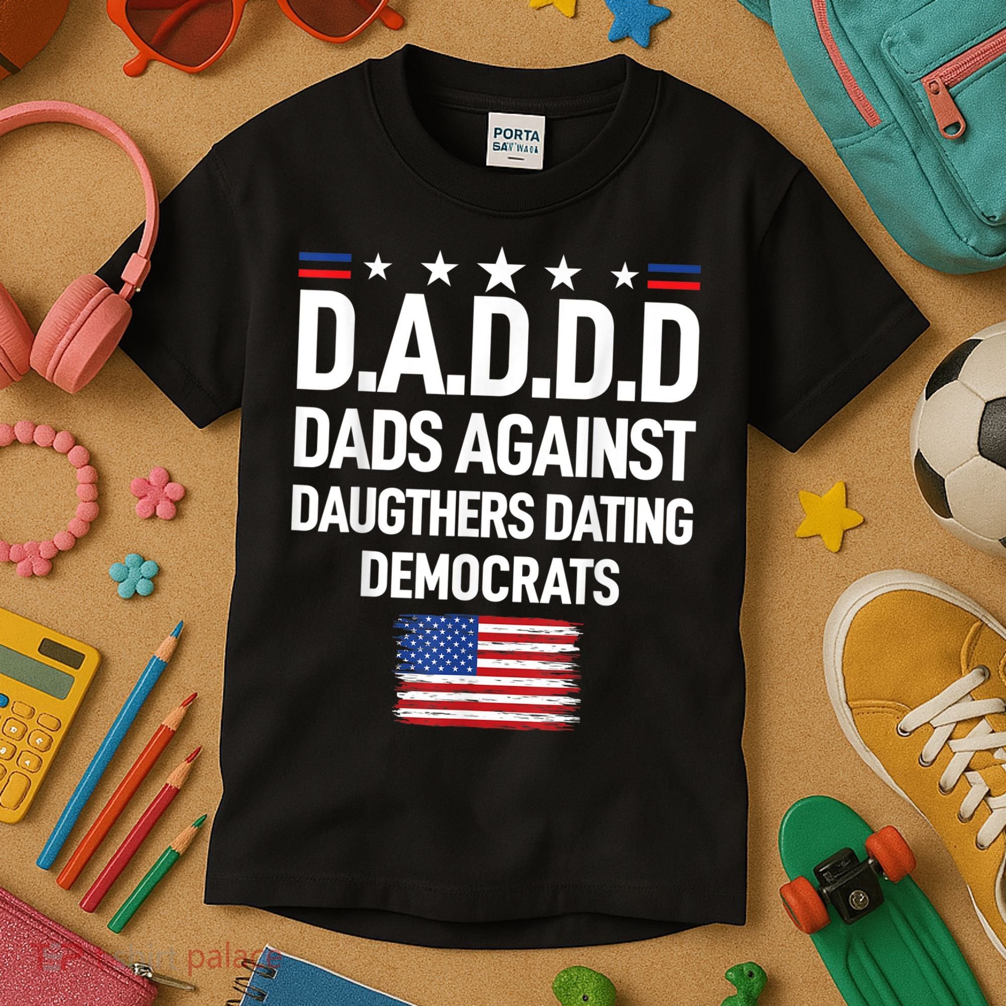 Mens Daddd Dads Against Daughters Dating Democrats Kids T-Shirt