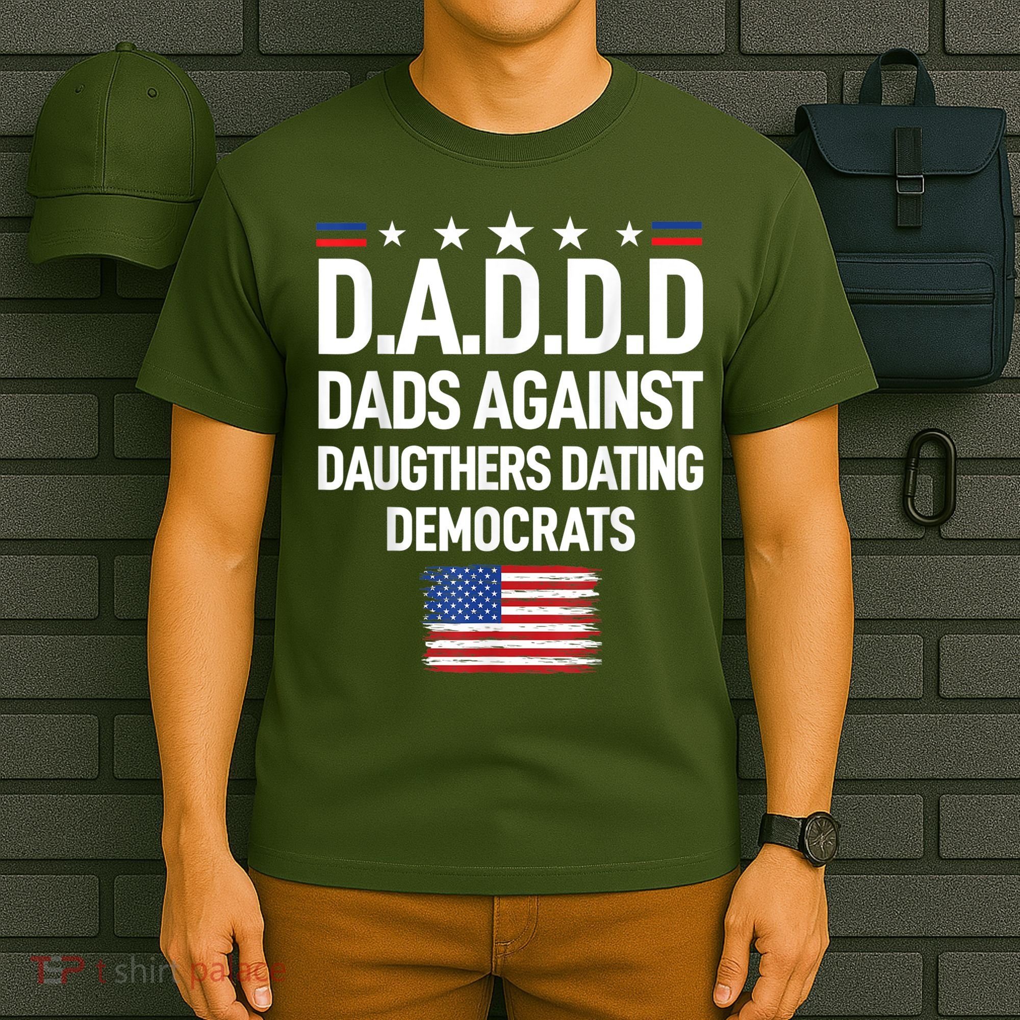 Mens Daddd Dads Against Daughters Dating Democrats T-Shirt