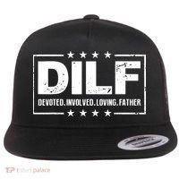Mens DILF Devoted Involved Loving Father Dad Papa Flat Bill Trucker Hat thumb 0