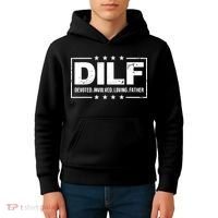 Mens DILF Devoted Involved Loving Father Dad Papa Kids Hoodie thumb 4