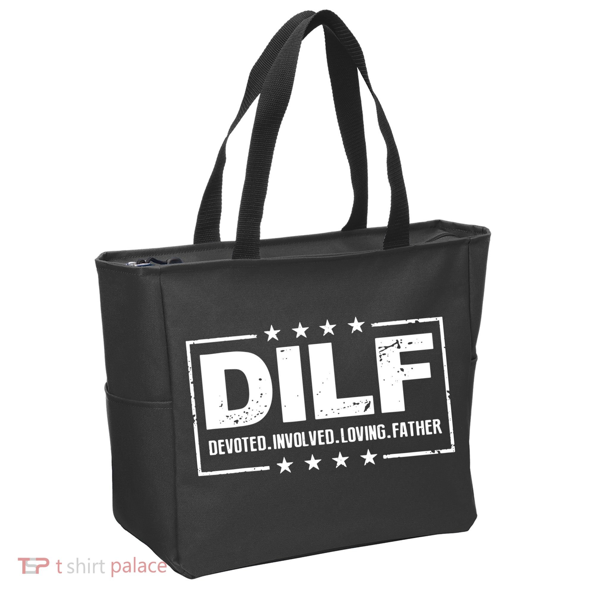Mens DILF Devoted Involved Loving Father Dad Papa Tote Bag