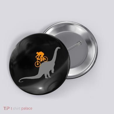 Mtb Dinosaur Dino Bike Mountain Bicycle Sport Button