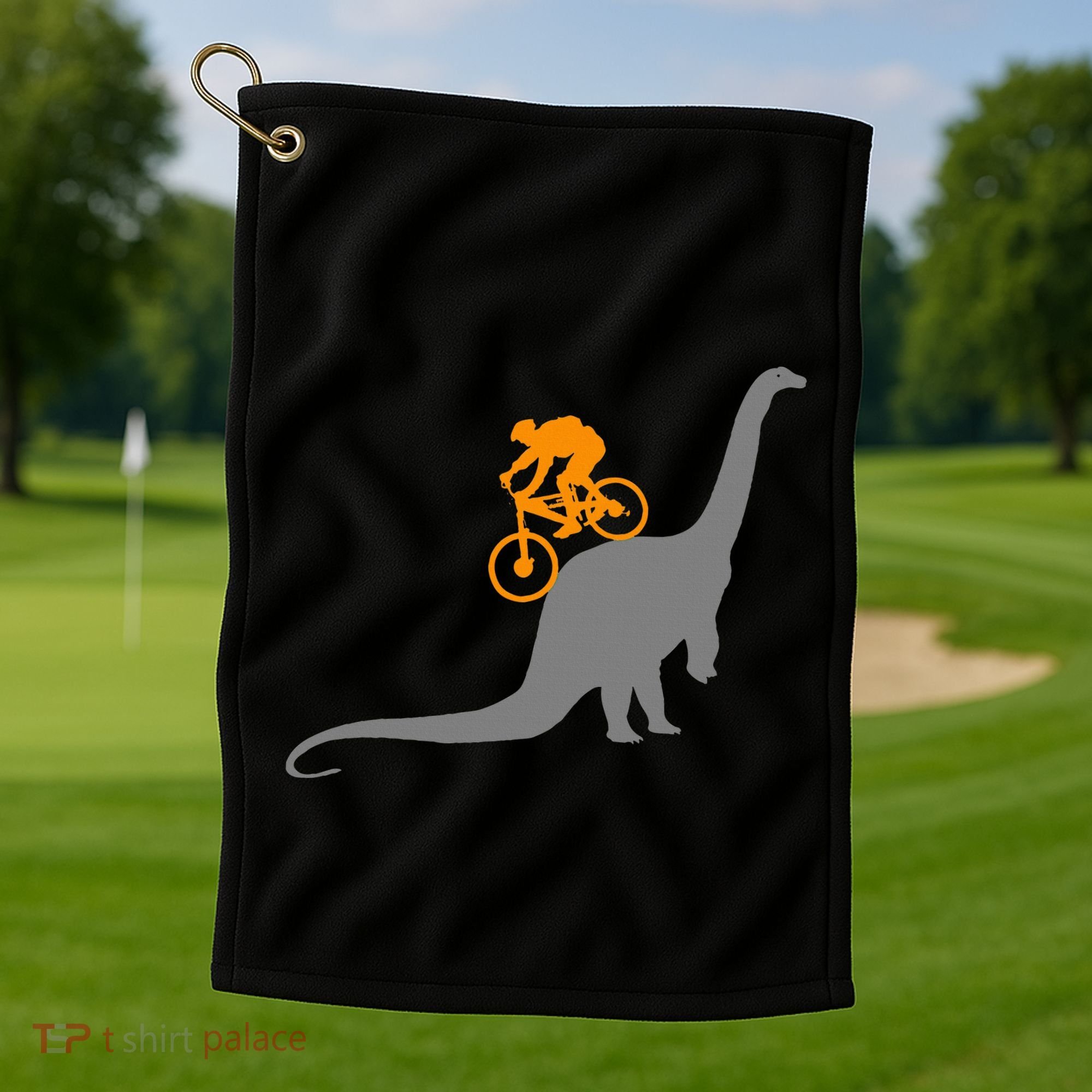 Mtb Dinosaur Dino Bike Mountain Bicycle Sport Golf Towel