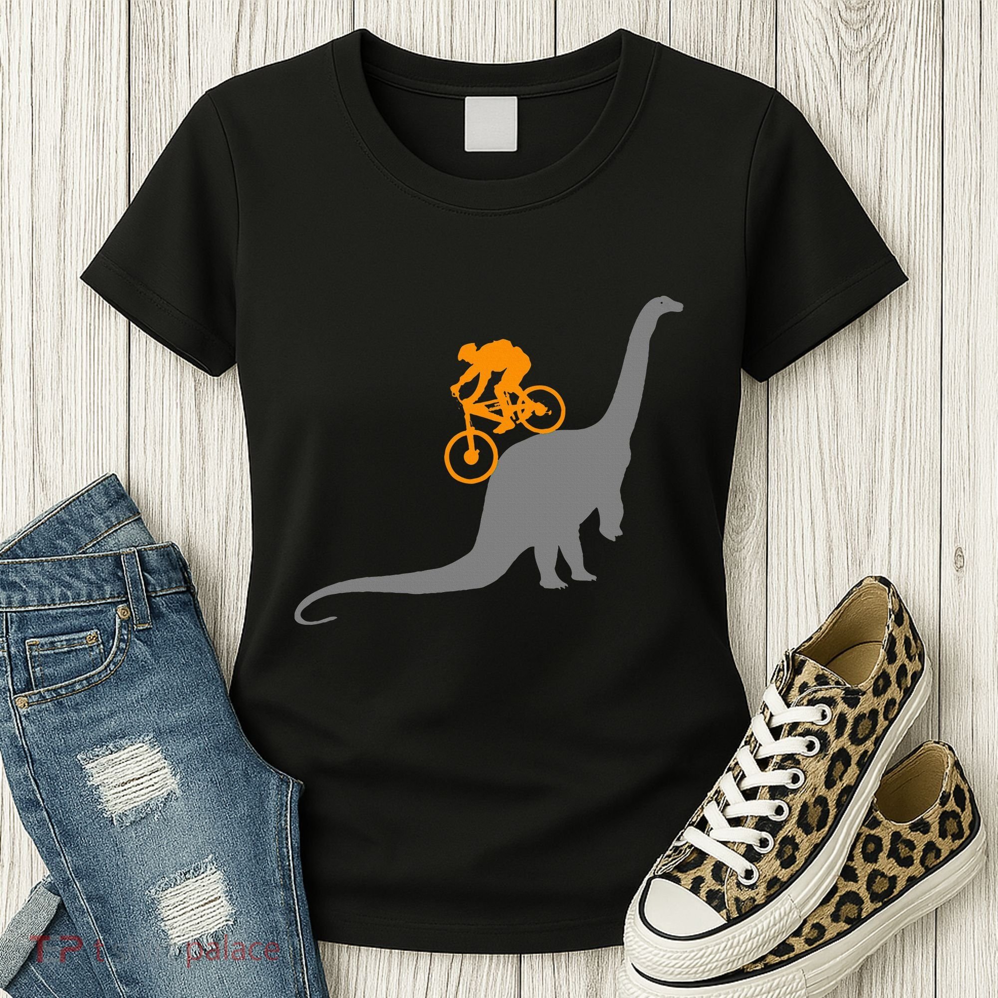 Mtb Dinosaur Dino Bike Mountain Bicycle Sport Women's T-Shirt