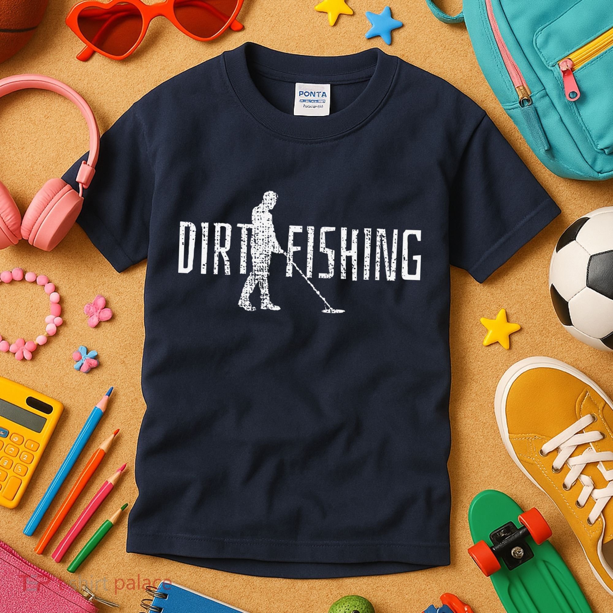 Metal Detecting Detector Detection Fishing Kids T-Shirt