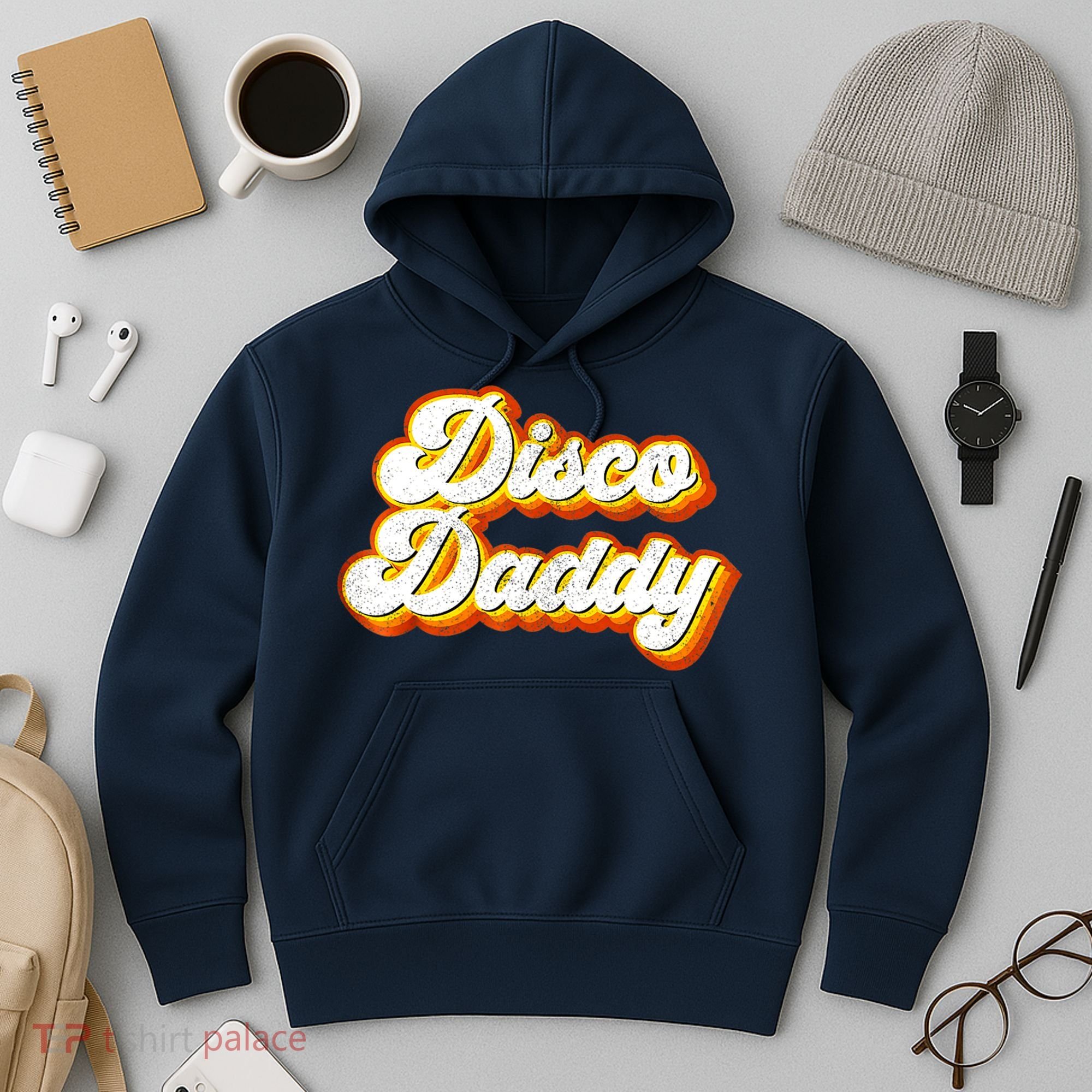 Mens Disco Daddy Retro Matching 60's 70s Party Costume Dad Hoodie
