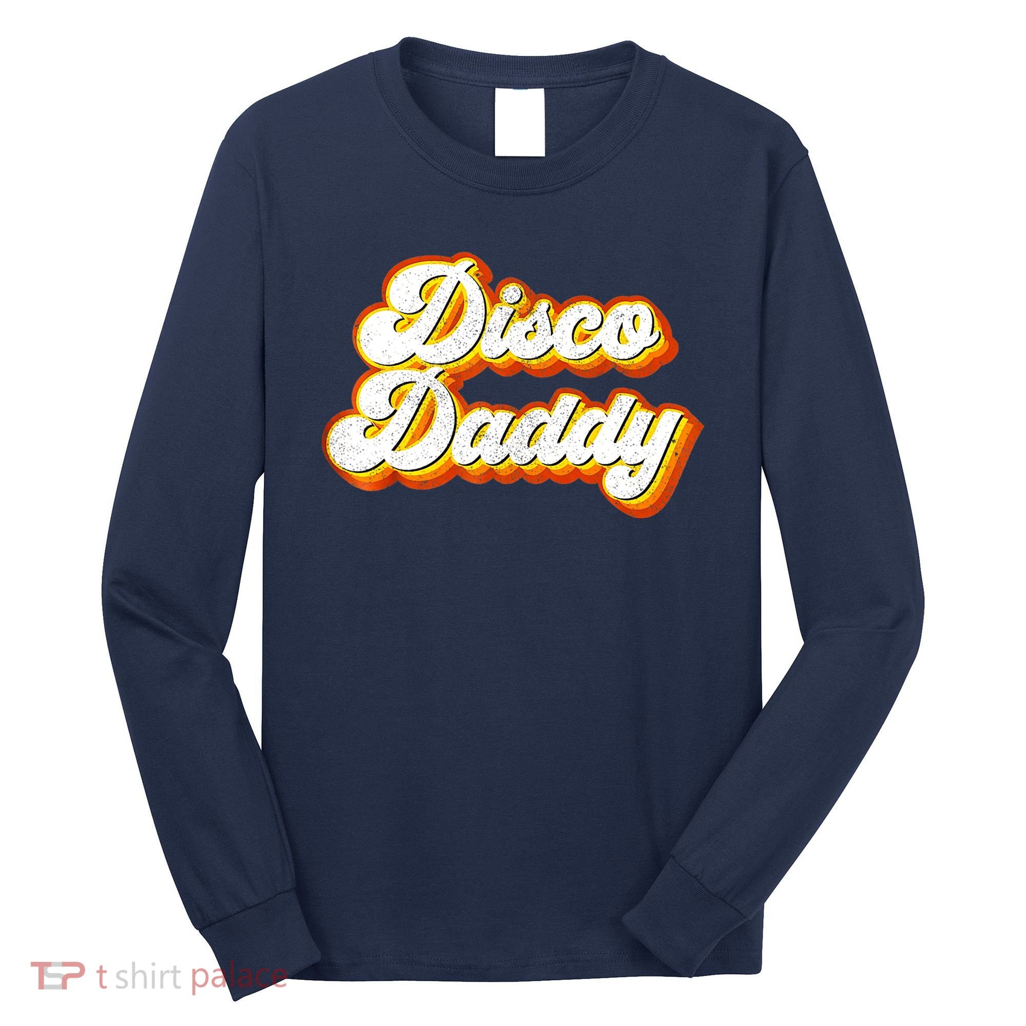 Mens Disco Daddy Retro Matching 60's 70s Party Costume Dad Long Sleeve Shirt