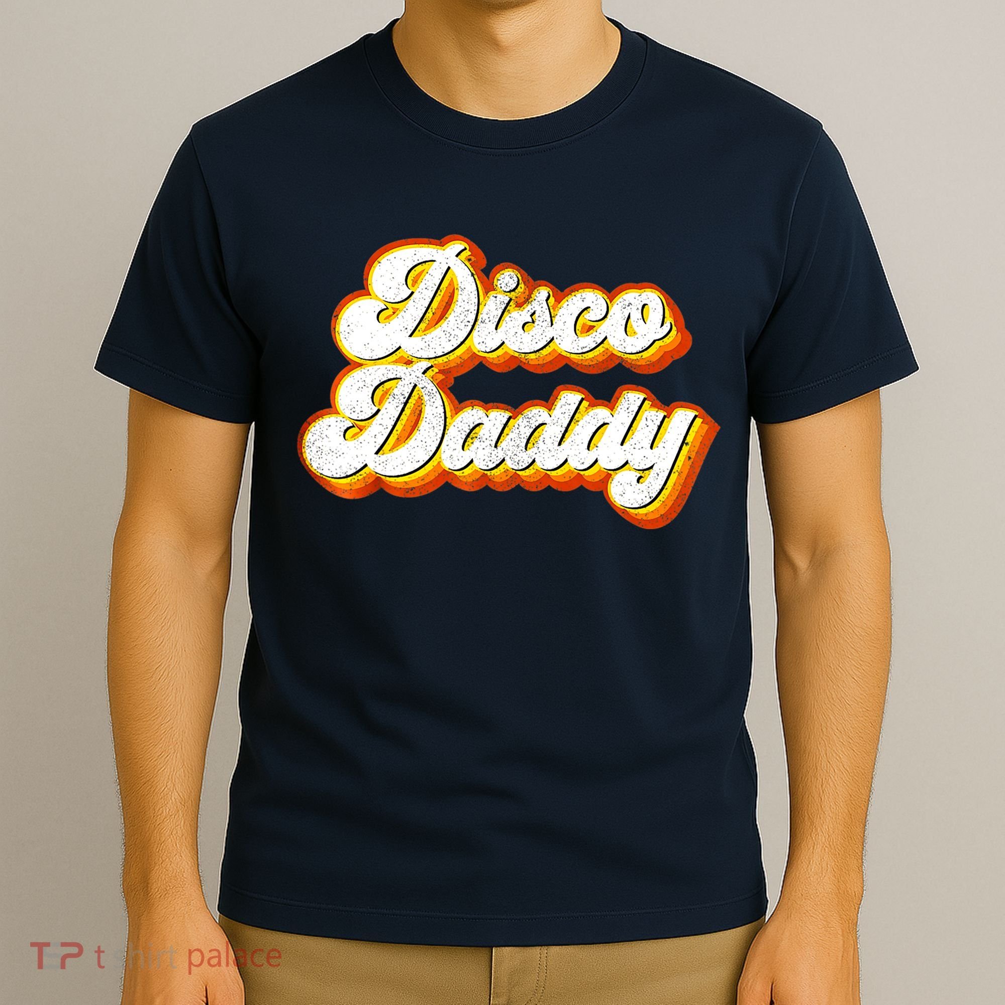 Mens Disco Daddy Retro Matching 60's 70s Party Costume Dad T-Shirt