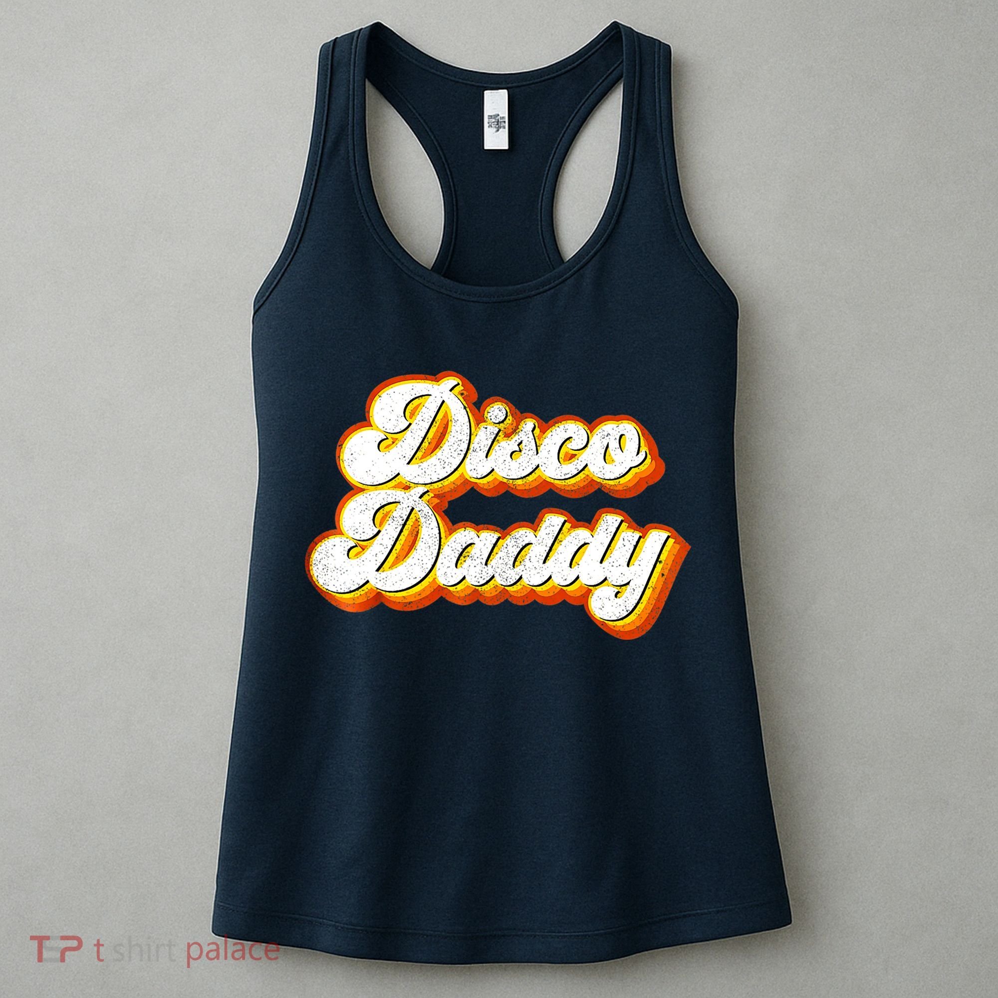 Mens Disco Daddy Retro Matching 60's 70s Party Costume Dad Women's Tank Top