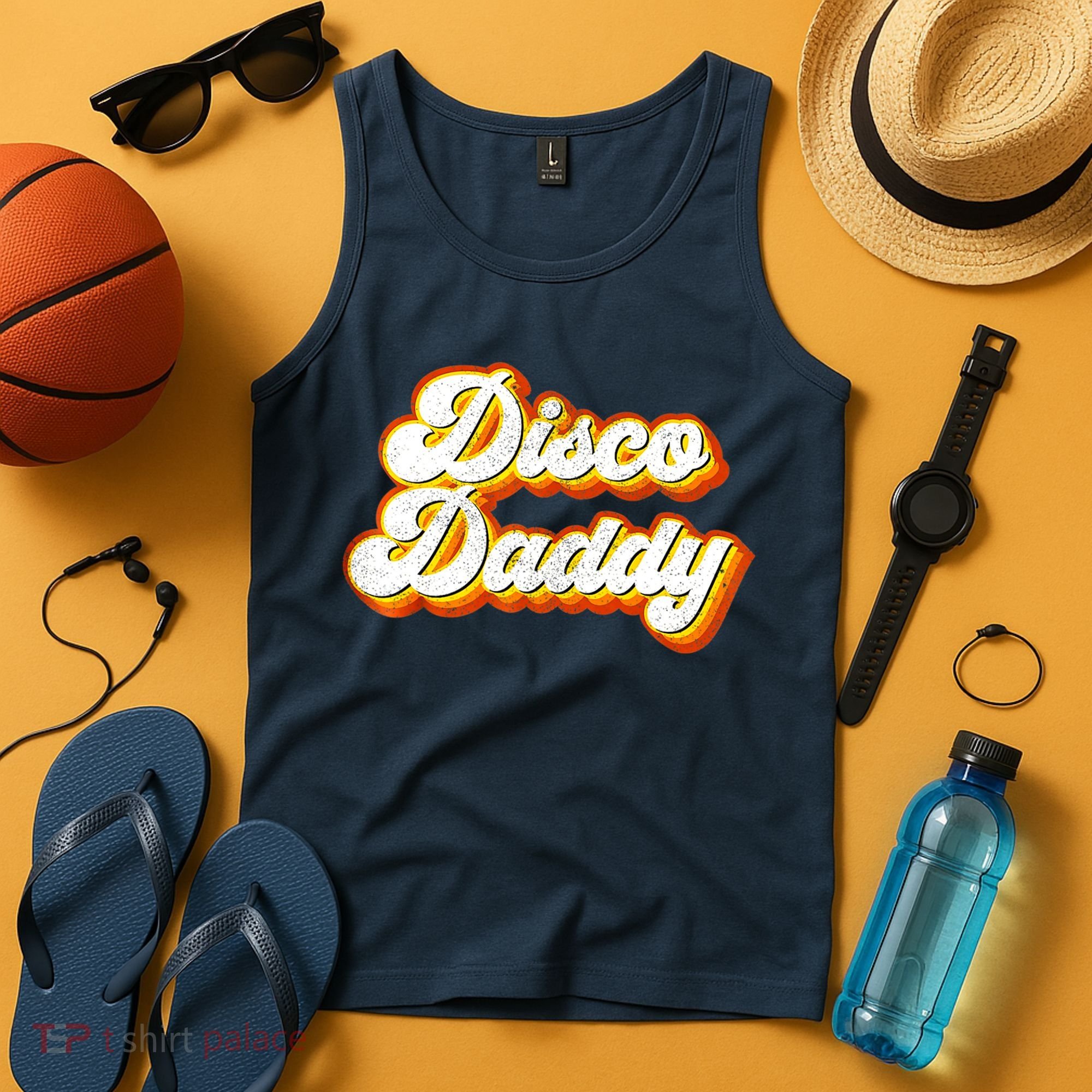 Mens Disco Daddy Retro Matching 60's 70s Party Costume Dad Tank Top