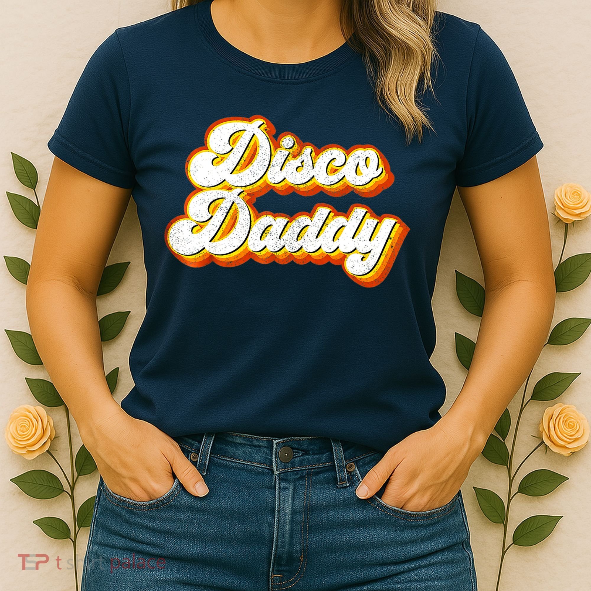 Mens Disco Daddy Retro Matching 60's 70s Party Costume Dad Women's T-Shirt