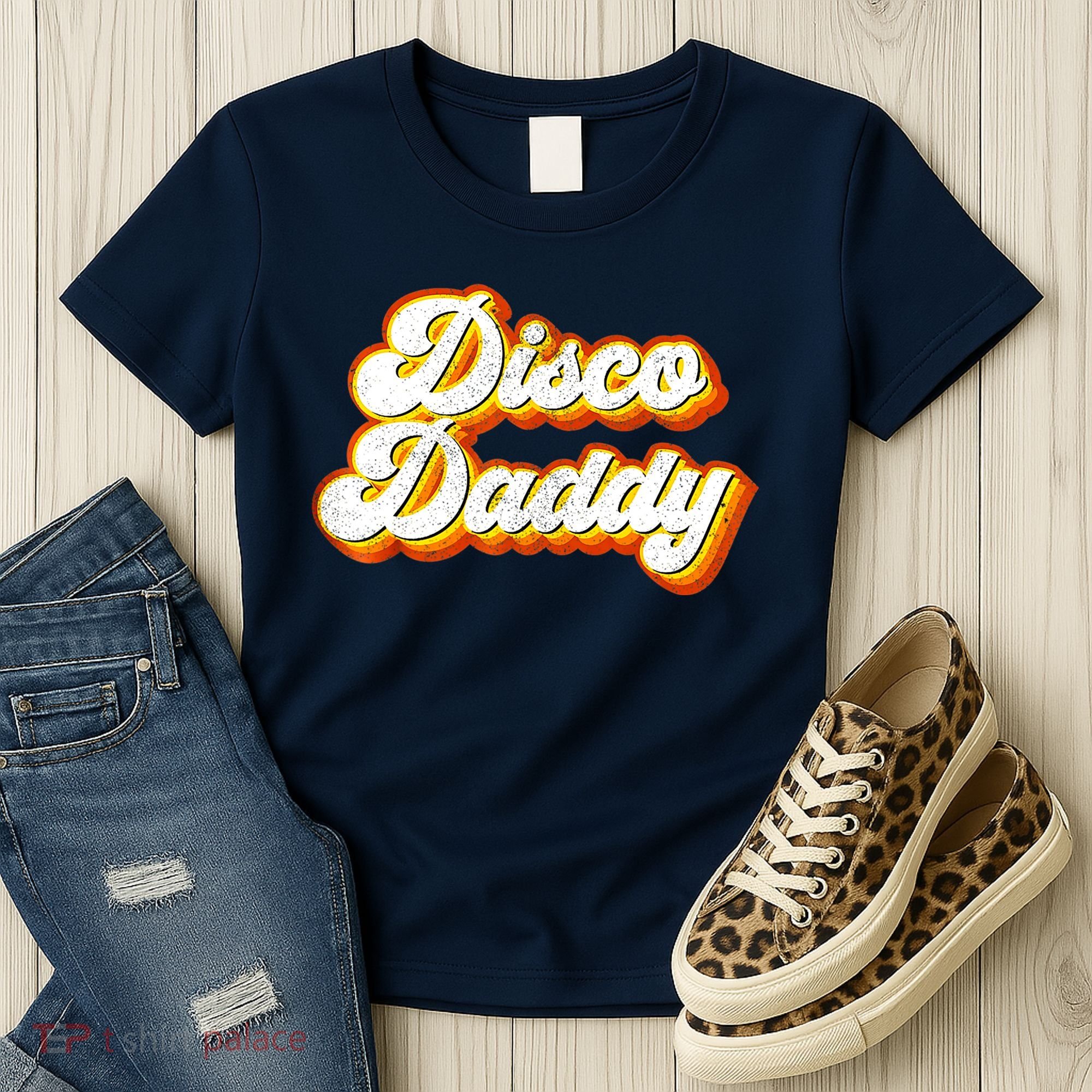 Mens Disco Daddy Retro Matching 60's 70s Party Costume Dad Women's T-Shirt
