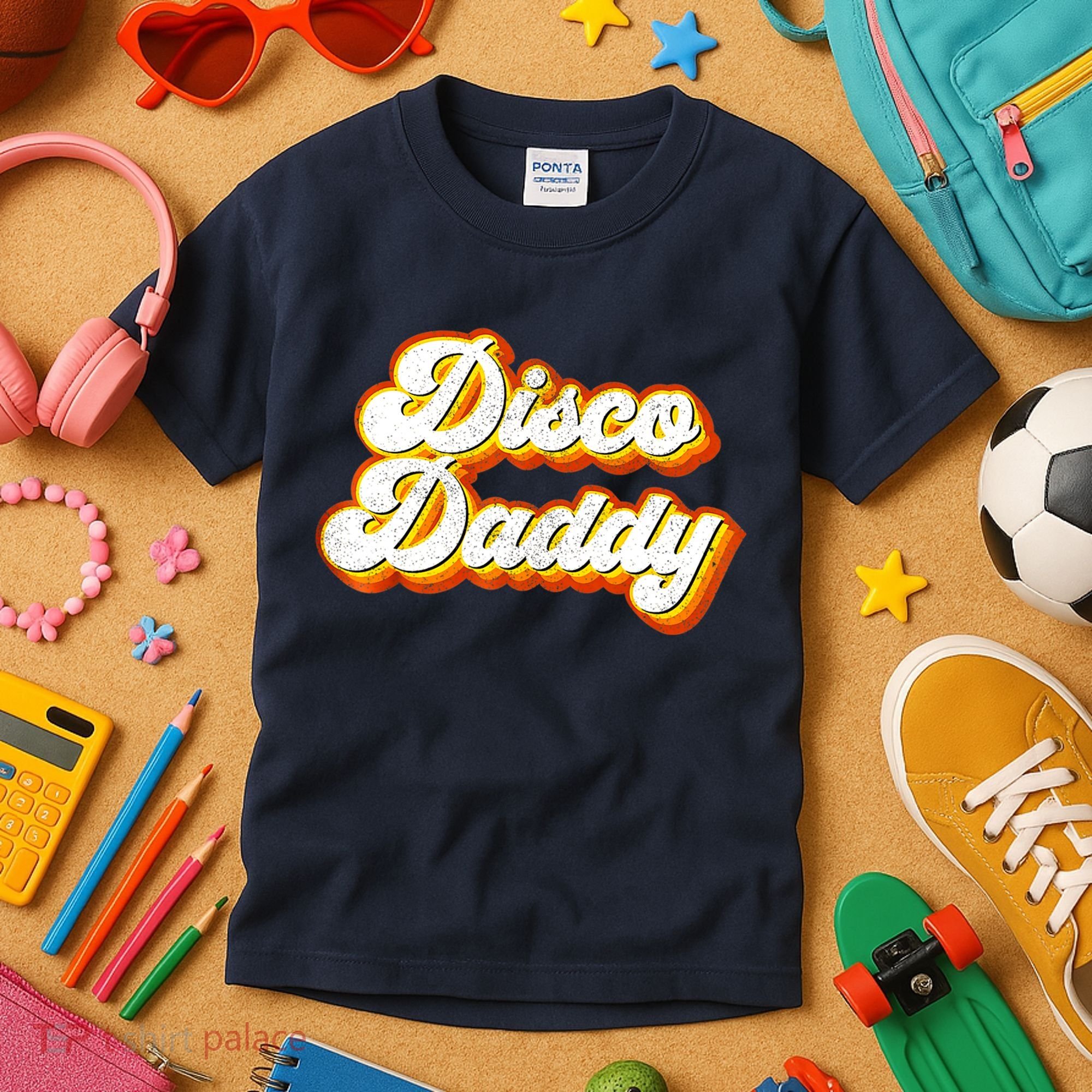 Mens Disco Daddy Retro Matching 60's 70s Party Costume Dad Kids T-Shirt
