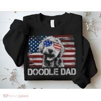 Mens Doodle Dad Goldendoodle Dog American Flag 4th Of July Sweatshirt thumb 2