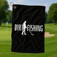 Metal Detecting Detector Dirt Magnet Fishing Pull Tabs Joke Golf Towel thumb 1