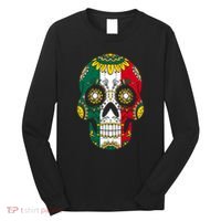 Mexican Dia De Los Muertos Day Costume Sugar Skull Flowers Long Sleeve Shirt thumb 0