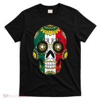 Mexican Dia De Los Muertos Day Costume Sugar Skull Flowers T-Shirt thumb 0