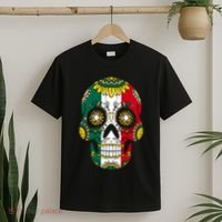 Mexican Dia De Los Muertos Day Costume Sugar Skull Flowers T-Shirt thumb 2