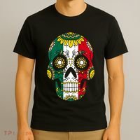 Mexican Dia De Los Muertos Day Costume Sugar Skull Flowers T-Shirt thumb 3