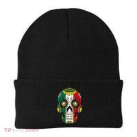 Mexican Dia De Los Muertos Day Costume Sugar Skull Flowers Beanie thumb 0