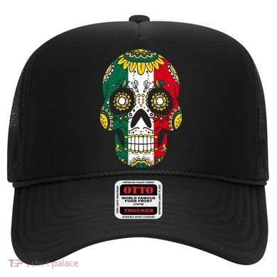 Mexican Dia De Los Muertos Day Costume Sugar Skull Flowers Hat