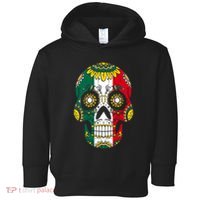 Mexican Dia De Los Muertos Day Costume Sugar Skull Flowers Toddler Hoodie thumb 0